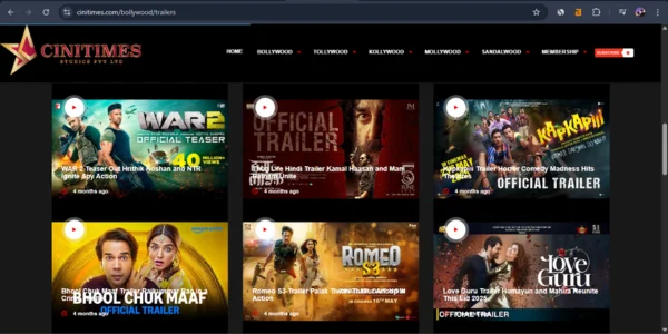 Cini Times Studios website