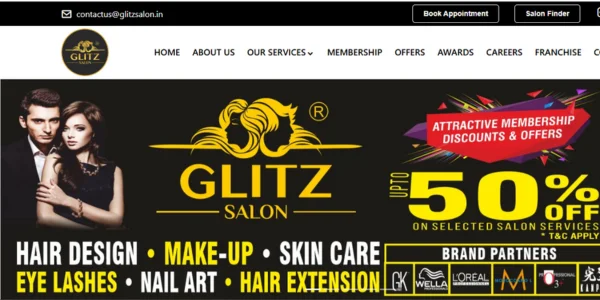 Glitz Salon website