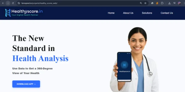 Healthyscore app landing page